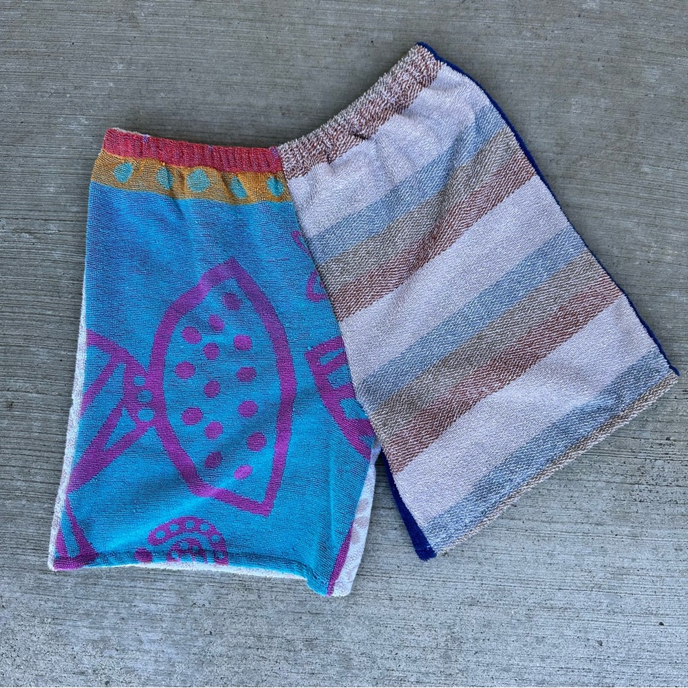 Upcycled Beach Towel Shorts Large